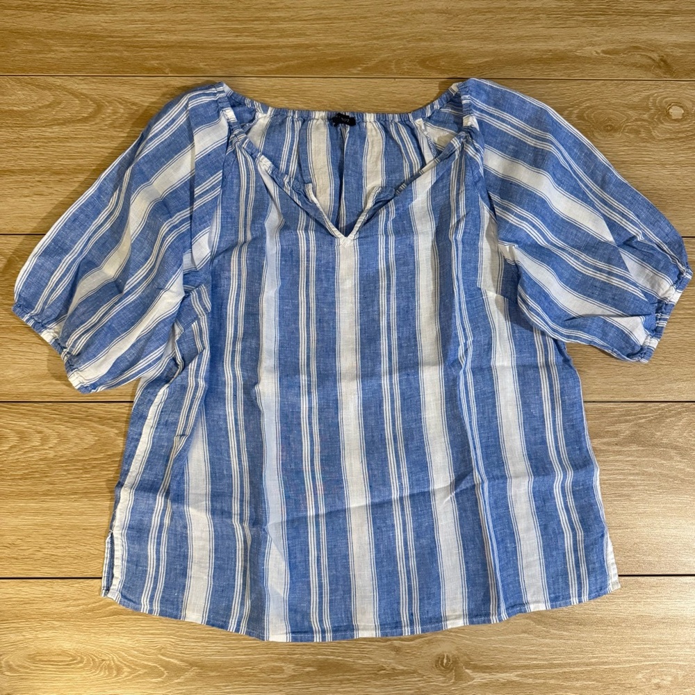 Talbots Blue Striped Women's Top Size Medium